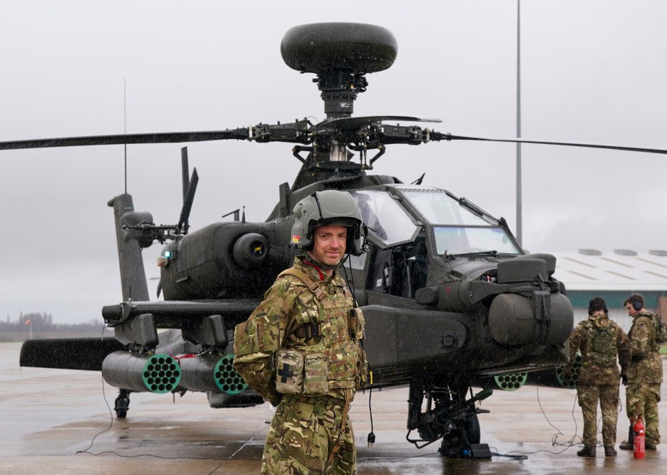 Alex Goss with the new upgraded Apache AH-64E, which is designed to be more lethal than ever before