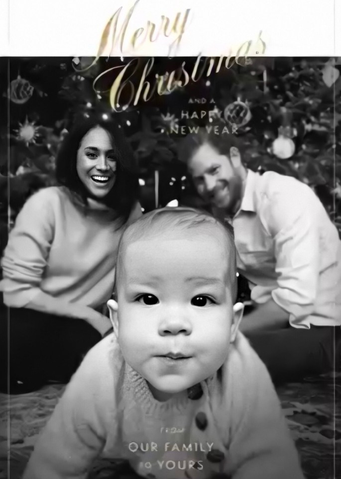 Meghan and Harry were questioned by royal fans over a Christmas card they put out in 2019, where Meghan's face seems sharply in focus compared to Harry - despite the fact they were the same distance from the camera