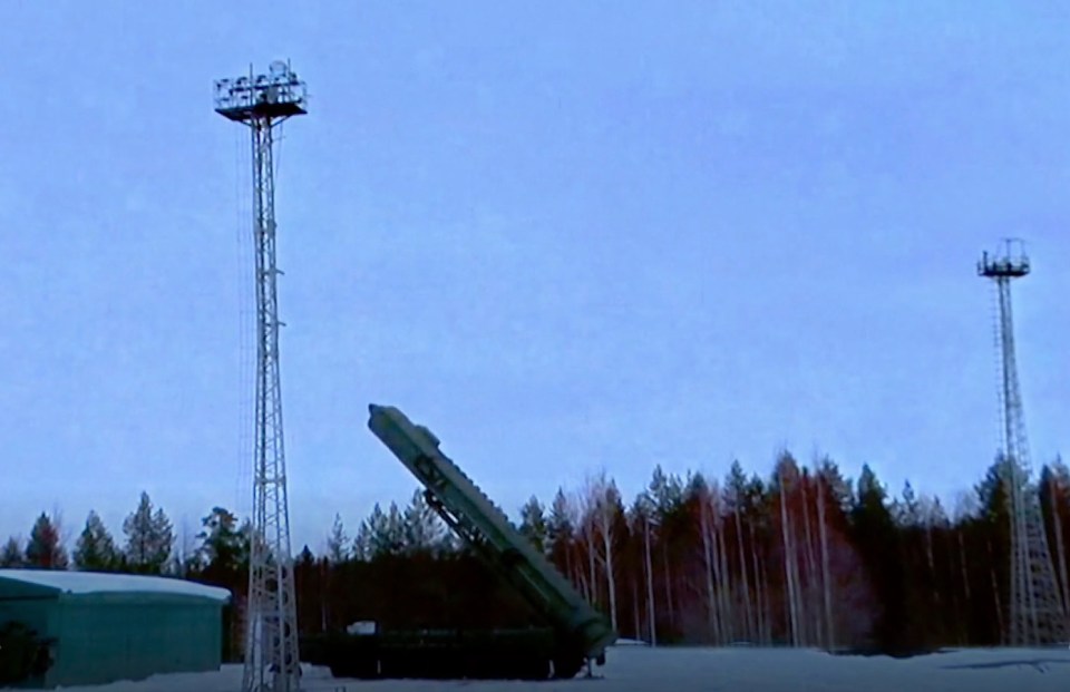 Video showed the missile being raised from a mobile launcher