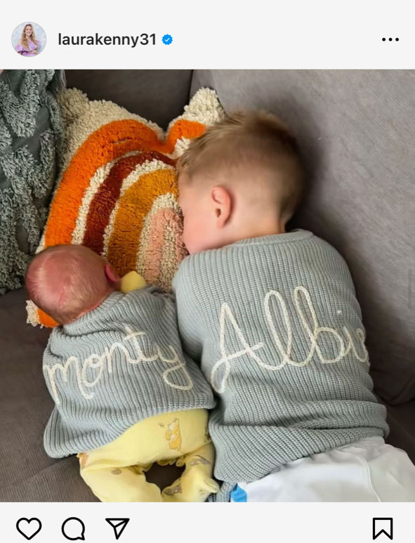  The couple have two boys called Monty and Albie, with the latter arriving in July. Credit: Instagram