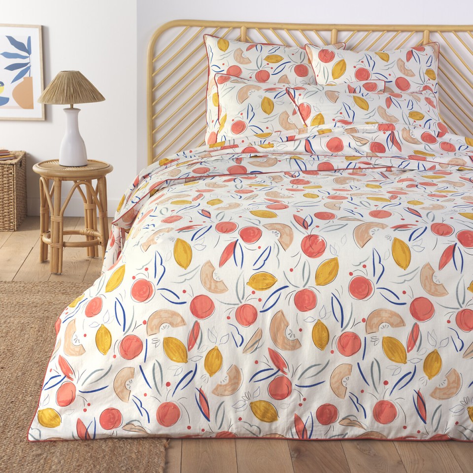 This Dessia fruity cotton duvet cover is £20 for a double from La Redoute