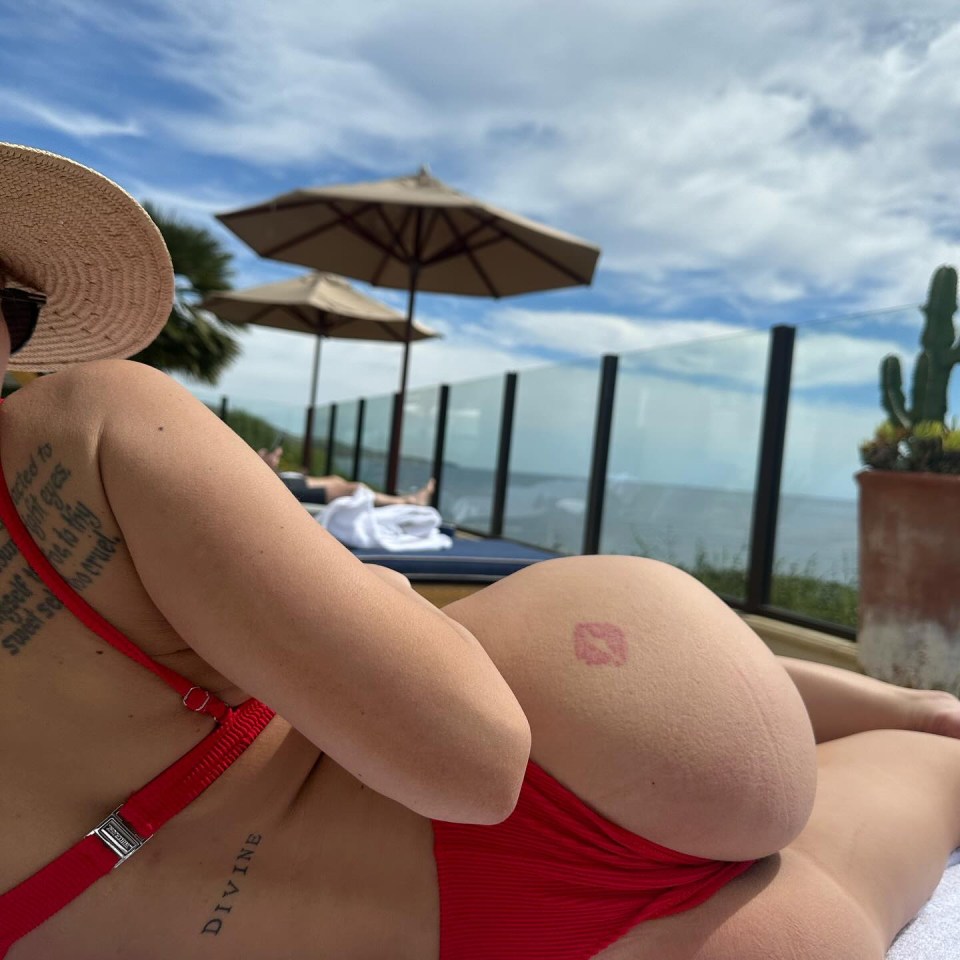 Brittney Palmer stunned in a red bikini while on holiday