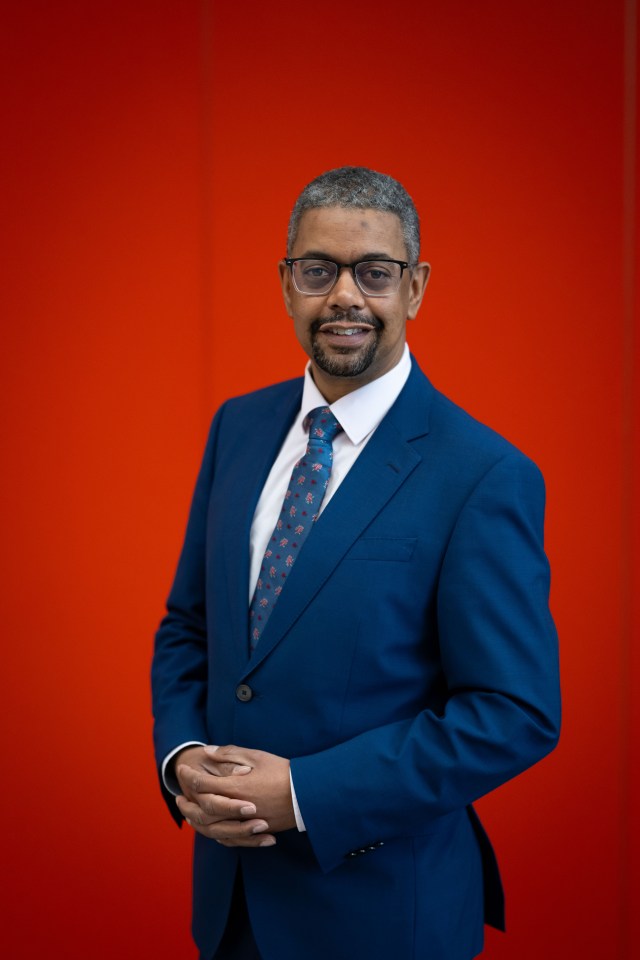 Vaughan Gething poses for a portrait after he is announced as the fifth First Minister of Wales