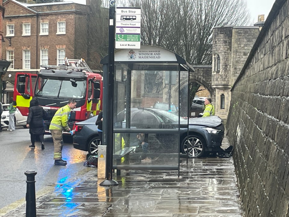 A car has smashed into the walls of Windsor Castle