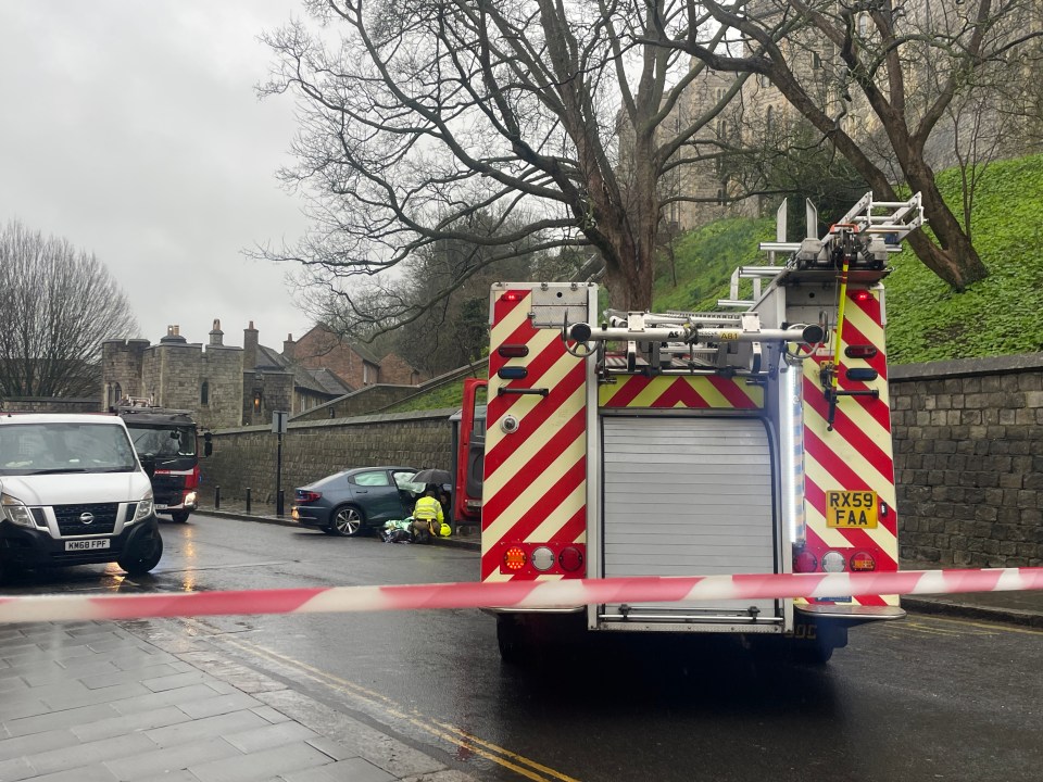 Police and ambulances closed off Thames Street following the crash