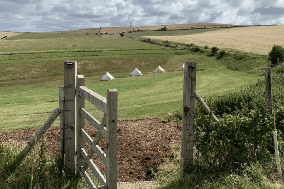 Bell tents are available for people to stay in too