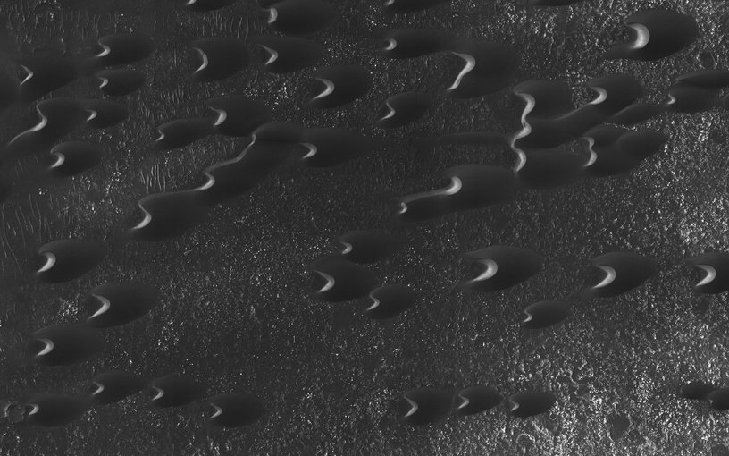 These so-called "ghost dunes" cover Mars, and researchers have discovered fields that contain more than 300 of these unique features