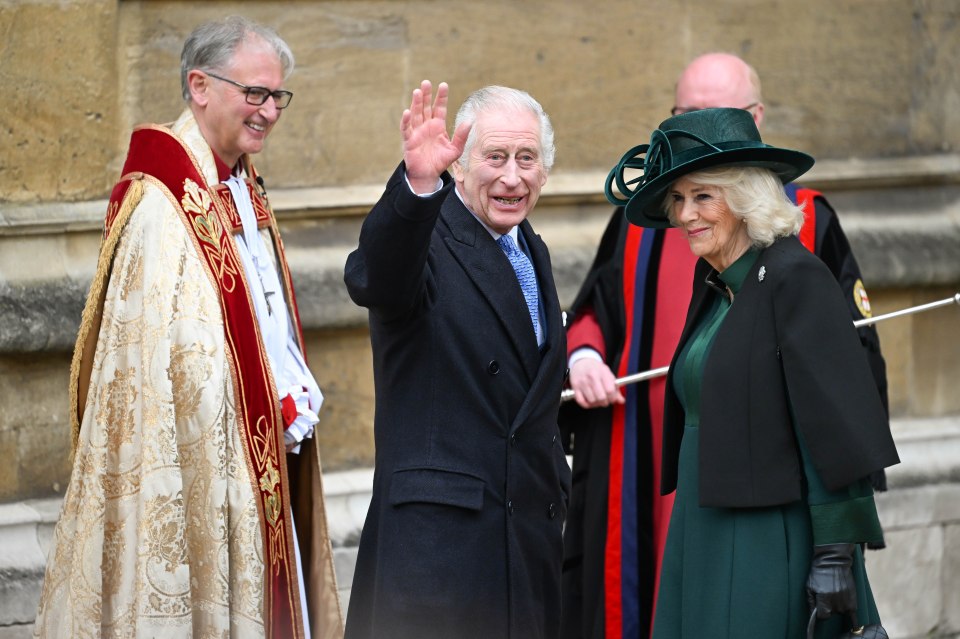 He was seen alongside Queen Camilla for the annual Easter Mattins Service at St George's Chapel