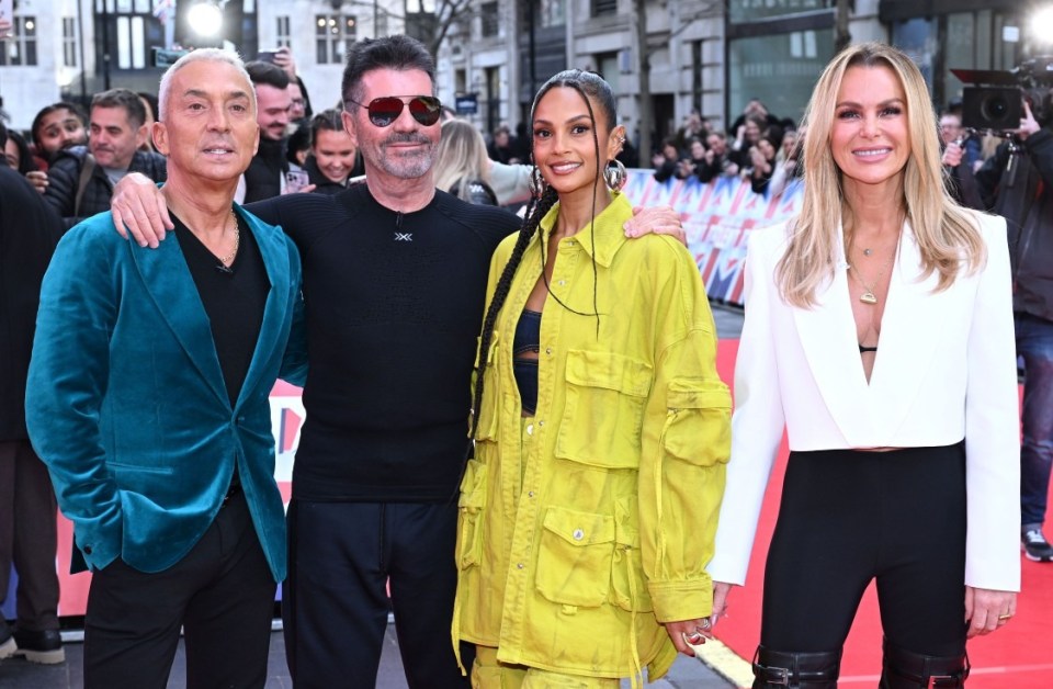 Mandatory Credit: Photo by Anthony Harvey/Shutterstock (14315189ec)..Bruno Tonioli, Simon Cowell, Alesha Dixon and Amanda Holden..'Britain's Got Talent' TV Show, Series 17, Photocall, London, UK - 25 Jan 2024