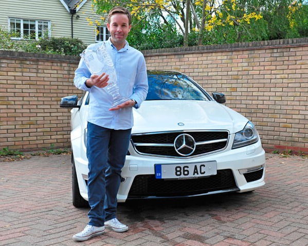 Ali Carter shows off his Mercedes-Benz