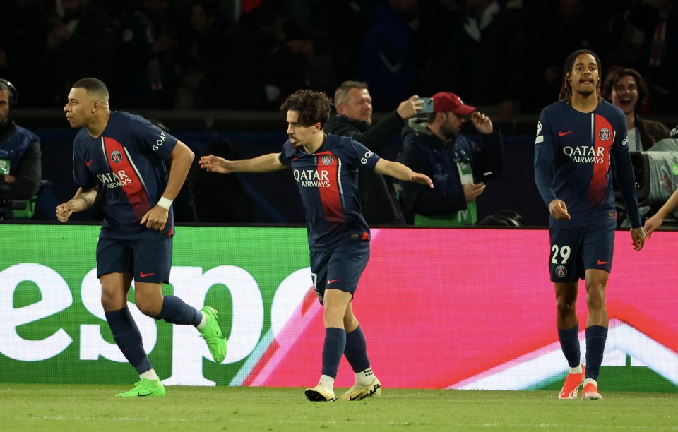 Vitinha (centre), once a Wolves loanee, scored for PSG in the thriller in Paris