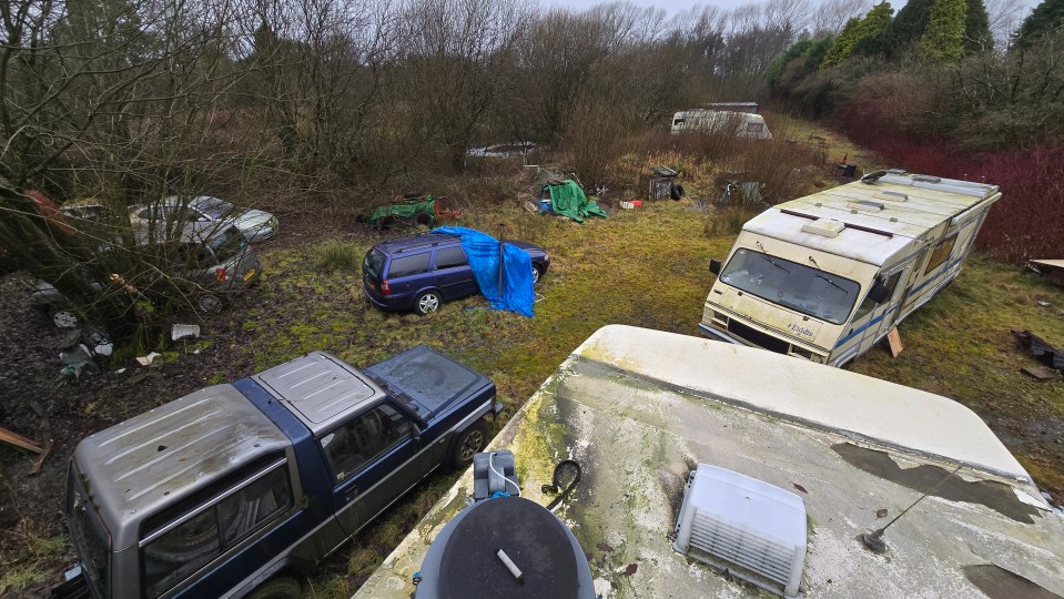 The car and motor home grave yard was discovered in a field