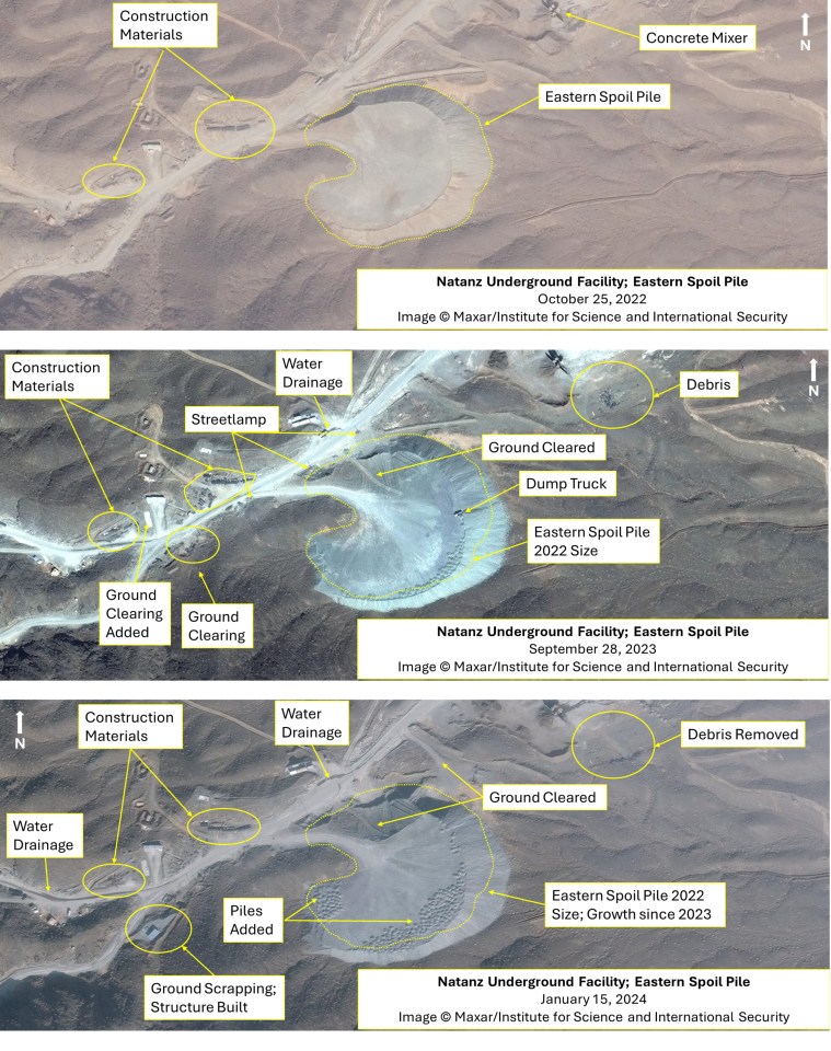 Satellite pictures from October 2022 to January 2024 show the expanding site