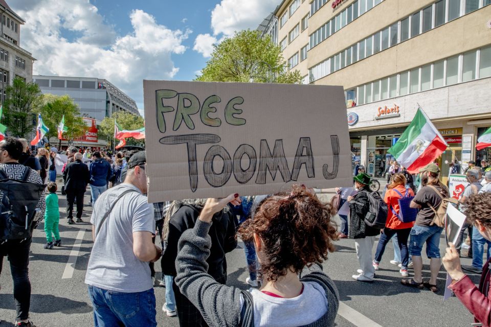 More footage of the protest today in Berlin to save Salehi