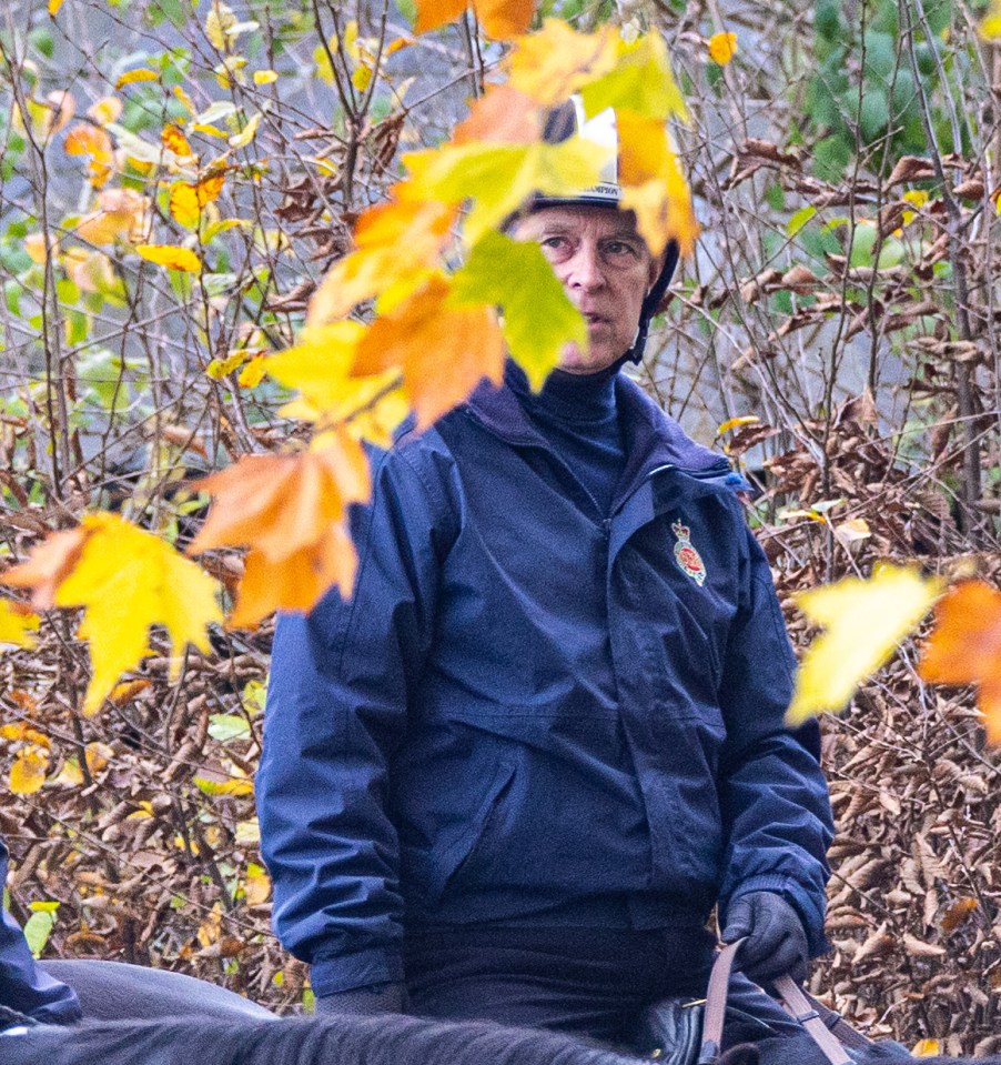 The Duke of York has spent his time horse riding - despite being afraid of it