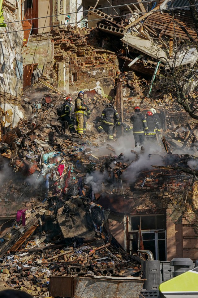 The rubble and ruin in Kyiv following Russia launching a wave of Iranian-made kamikaze drones in 2022