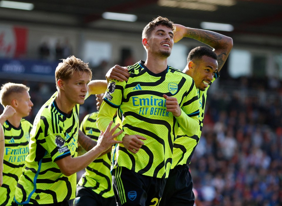 Havertz sheepishly celebrated scoring his 'sympathy' penalty against Bournemouth