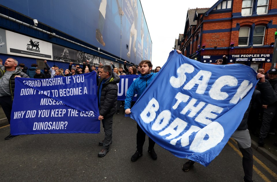 Everton fans have protested against Farhad Moshiri