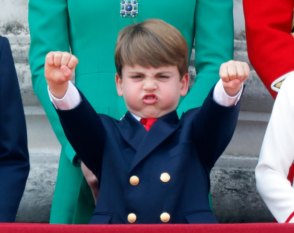 Louis watching an RAF flypast after Trooping the Colour last year