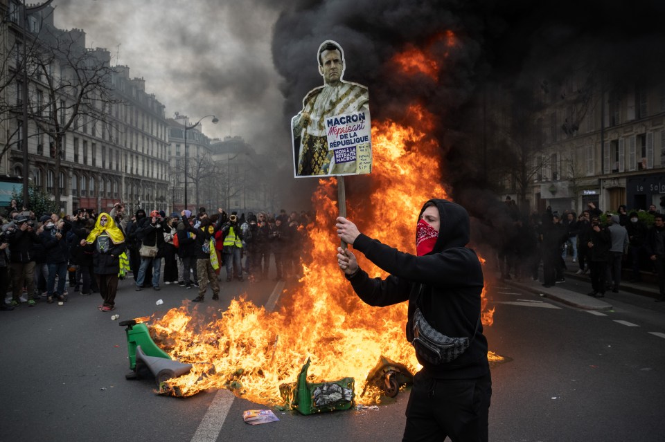 Voters are hitting back across Europe against out-of-touch elites. Pictured, protesters take to the streets in Paris last year