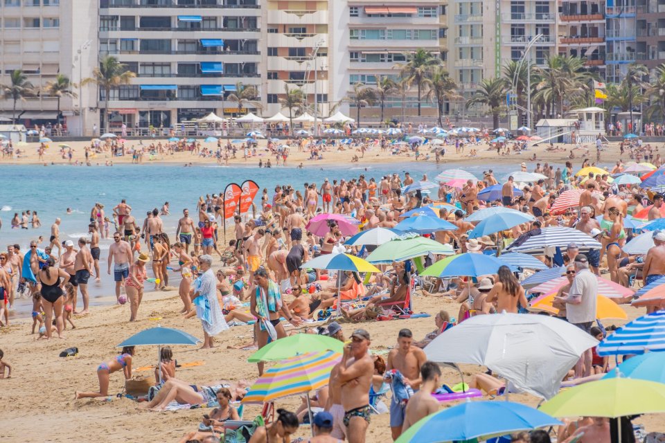 A sunny beach in Gran Canaria, one of the Canary Islands where the anti-tourist movement is picking up speed