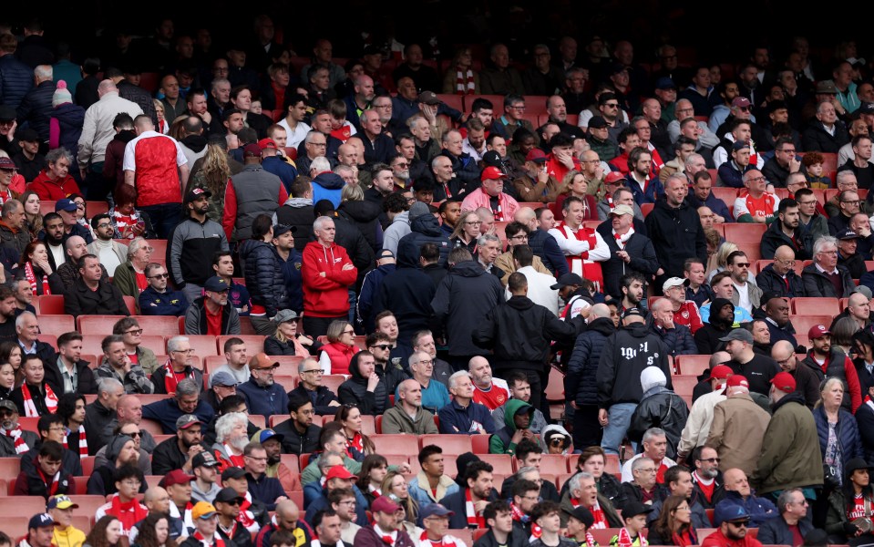 Many Arsenal fans started heading out once Aston Villa went in front