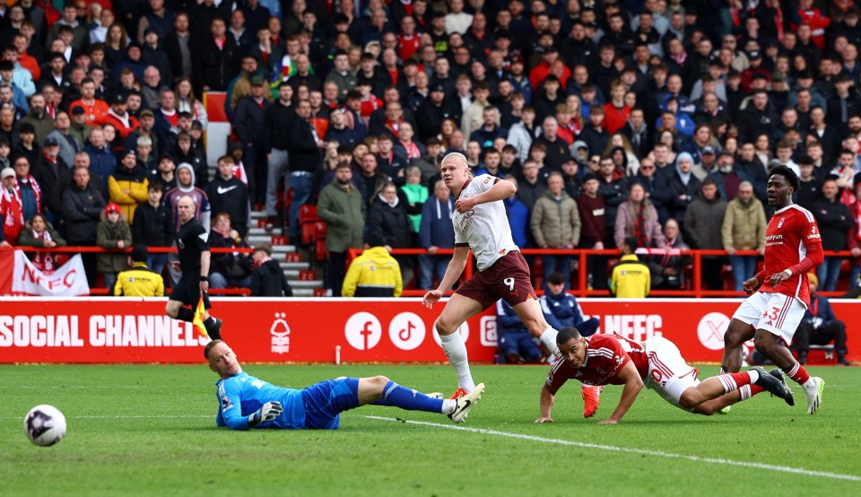 Haaland came off the bench to bag City's second goal of the match