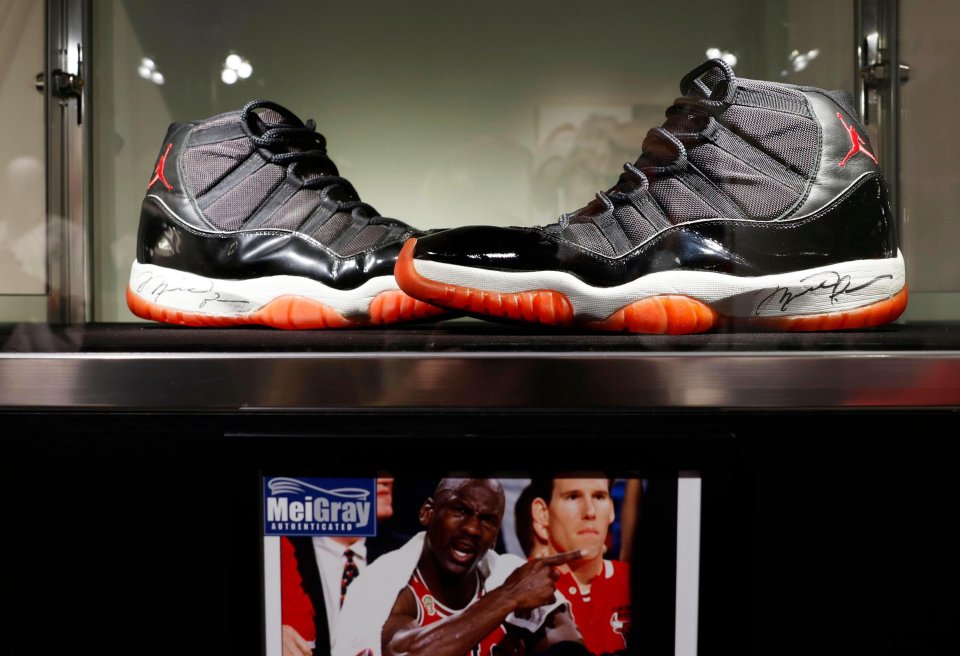 His Air Jordan's are expected to fetch more than £300,000 in an online auction