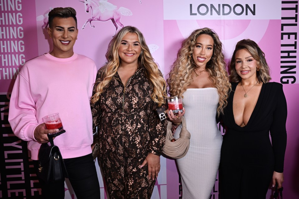 Safiyya Vorajee (right) got cosy with the TOWIE cast on a night out