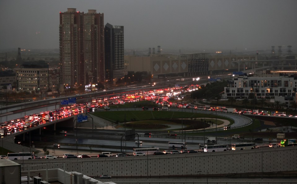 The weather caused major traffic on the roads as cars battled through the conditions