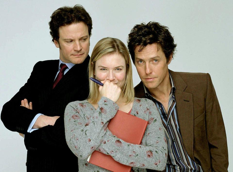 Renee Zellweger with Colin Firth and Hugh Grant in the first Bridget Jones sequel