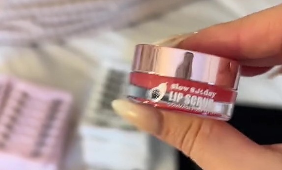 The make-up pro also raved about this strawberry lip scrub