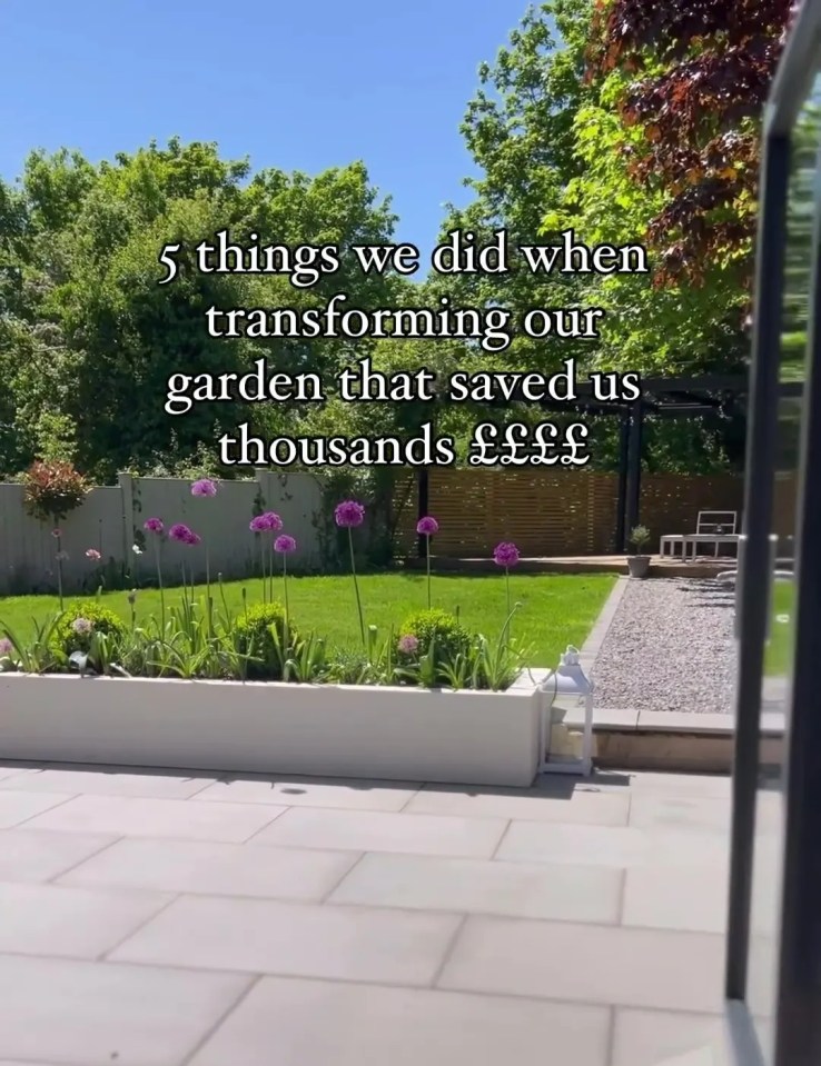 A woman has shared how she and her partner saved £4,825 by transforming their garden themselves