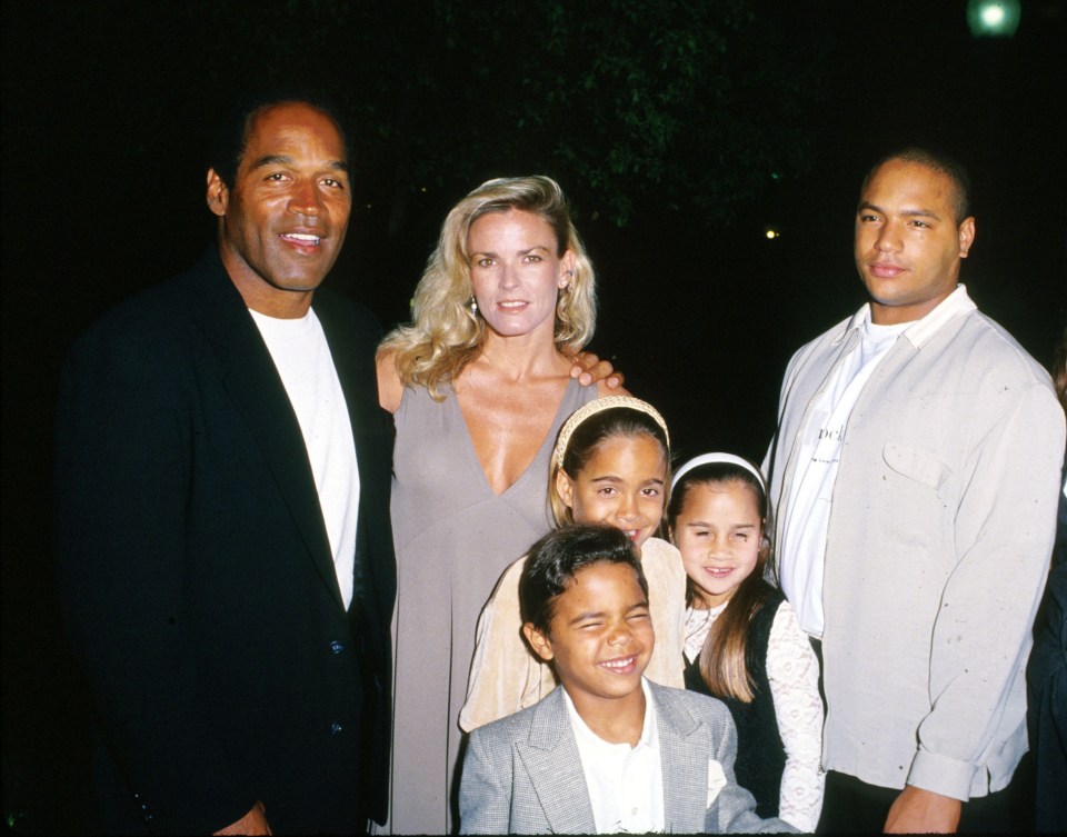 OJ had five children pictured here at the premiere of his Naked Gun movie