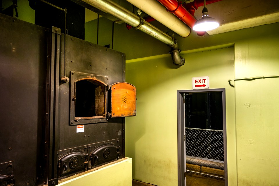 The bunker also had a trash incinerator that doubled as a crematorium