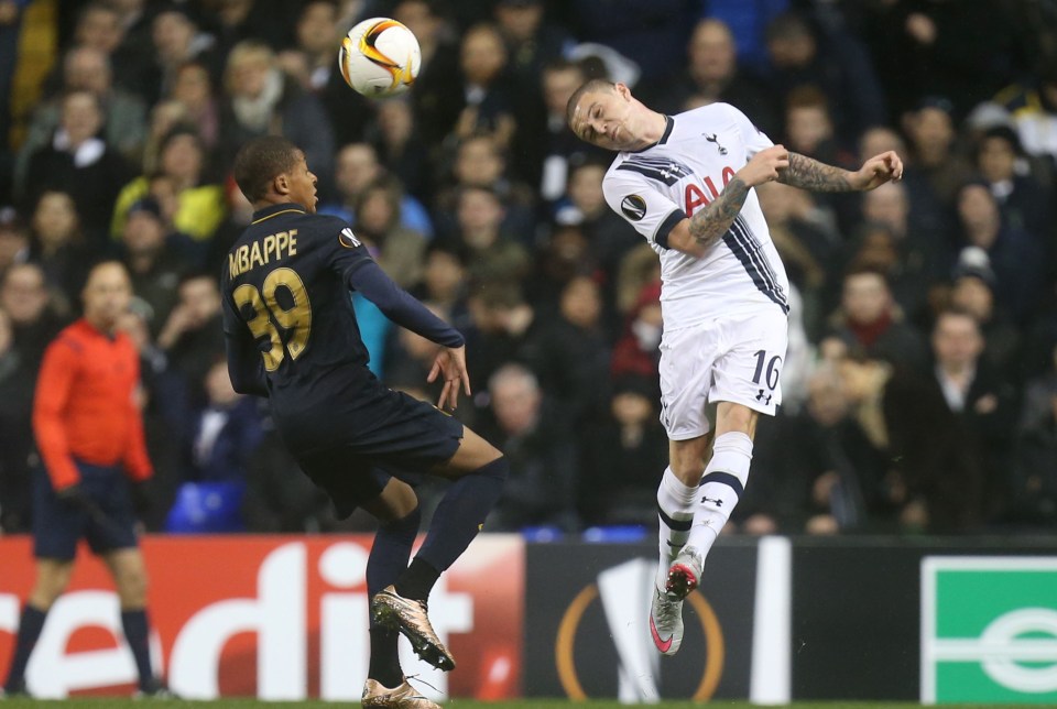 Mbappe clashed with Kieran Trippier at the old White Hart Lane as a 16-year-old