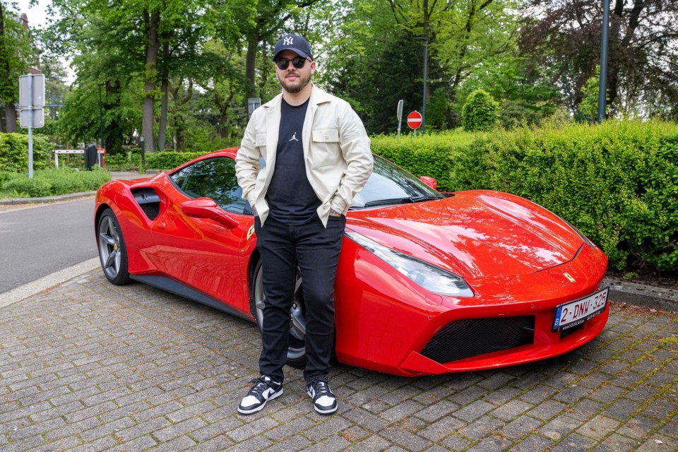 Luca Brecel shows off his £250,000 Ferrari