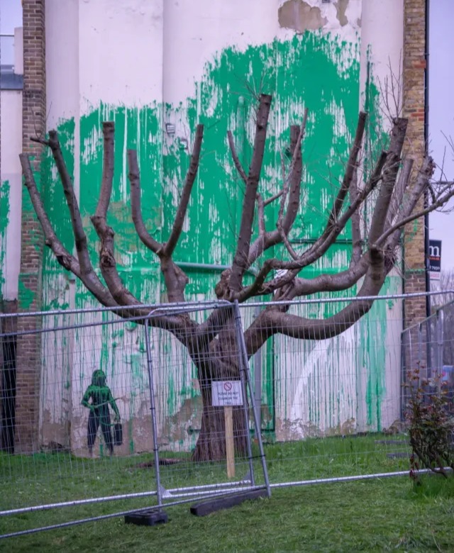 A new Banksy piece appeared last month in Finsbury Park, North London