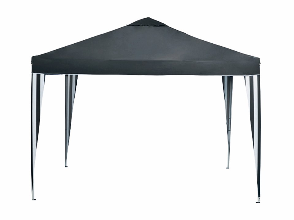 The gazebo includes a storage bag with a shoulder strap for easy transportation