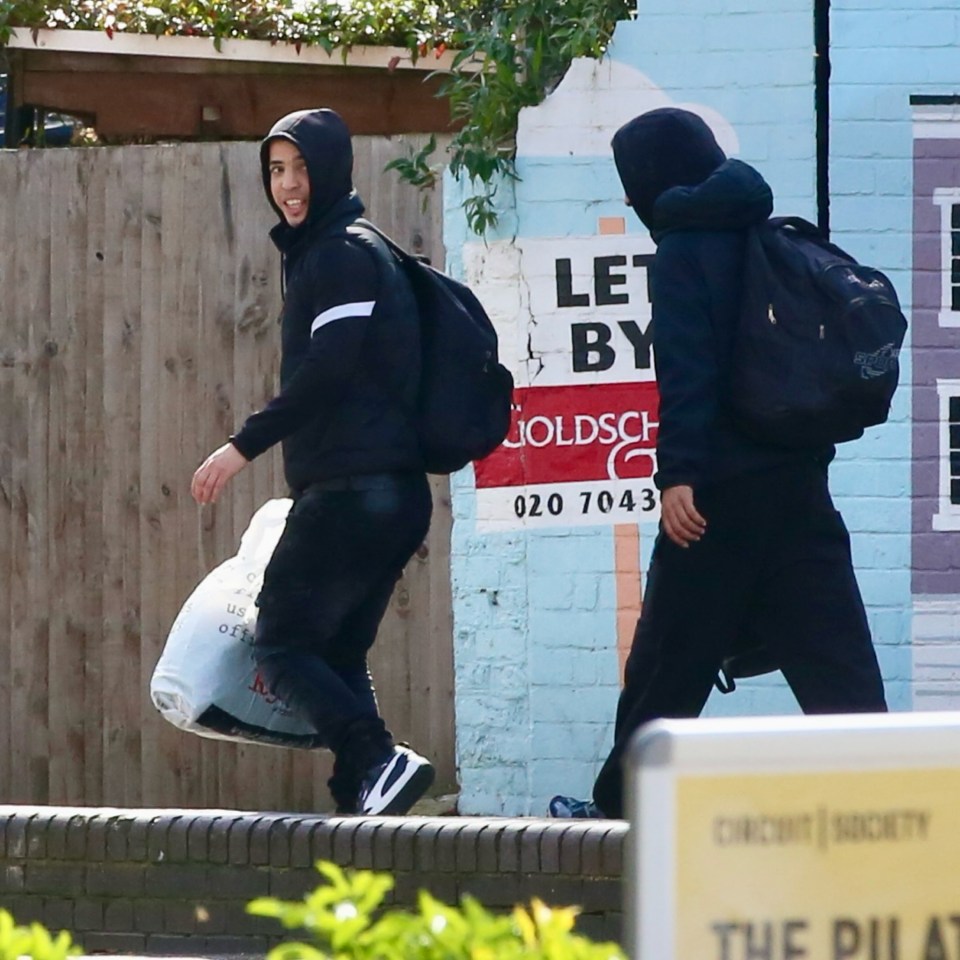 The hooded pair made a run for it with their possessions this morning after setting up home in Gordon Ramsay's posh pub