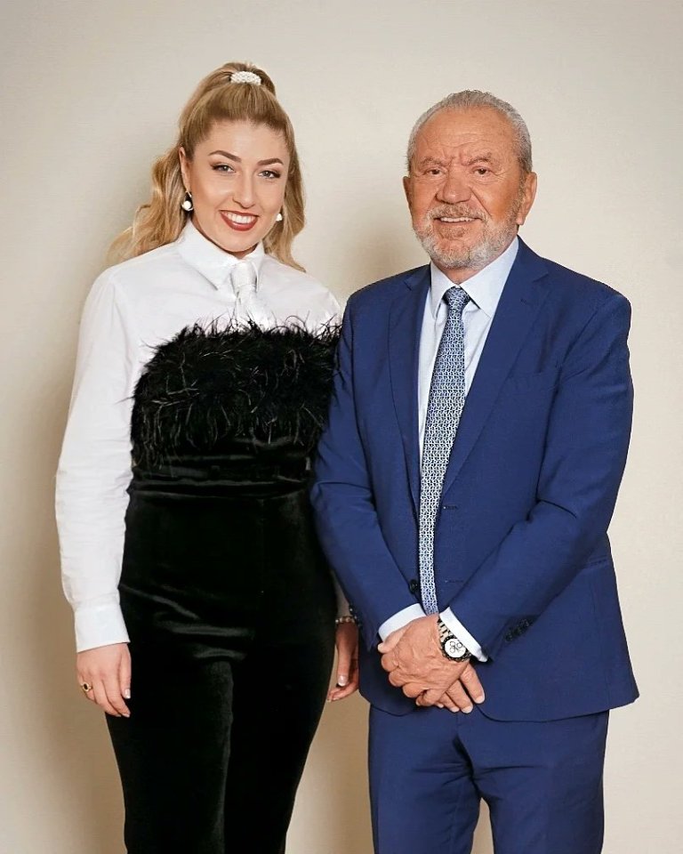 Swindells with Apprentice boss and business partner Lord Sugar