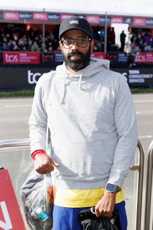 LONDON, ENGLAND - APRIL 21: Romesh Ranganathan photographed ahead of the start of the 2024 TCS London Marathon on April 21, 2024 in London, England. (Photo by John Phillips/Getty Images)