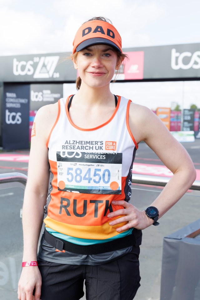 LONDON, ENGLAND - APRIL 21: Ruth Wilson prepares to compete in the 2024 TCS London Marathon on April 21, 2024 in London, England. (Photo by John Phillips/Getty Images)