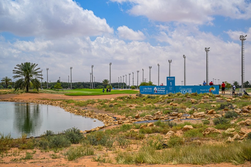 ABU DHABI, UNITED ARAB EMIRATES - APRIL 17: Geenral view of the 1st tee box is seen prior to the Abu Dhabi Challenge at Al Ain Equestrian, Shooting and Golf Club on April 17, 2024 in Abu Dhabi, United Arab Emirates. (Photo by Octavio Passos/Getty Images)