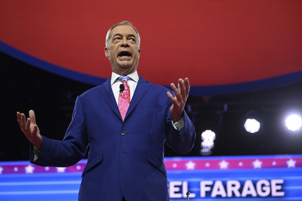 Farage attending the 2024 Conservative Political Action Conference in Maryland, US