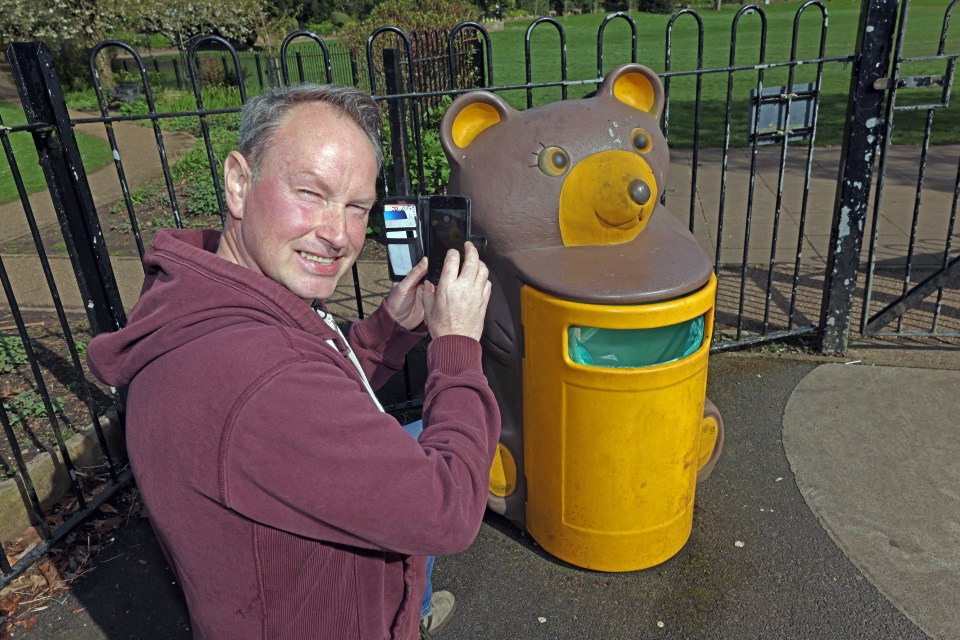 Andy Bailey judges rubbish bins in his Cheshire town for personality, placement, popularity, performance, and 'pristine'