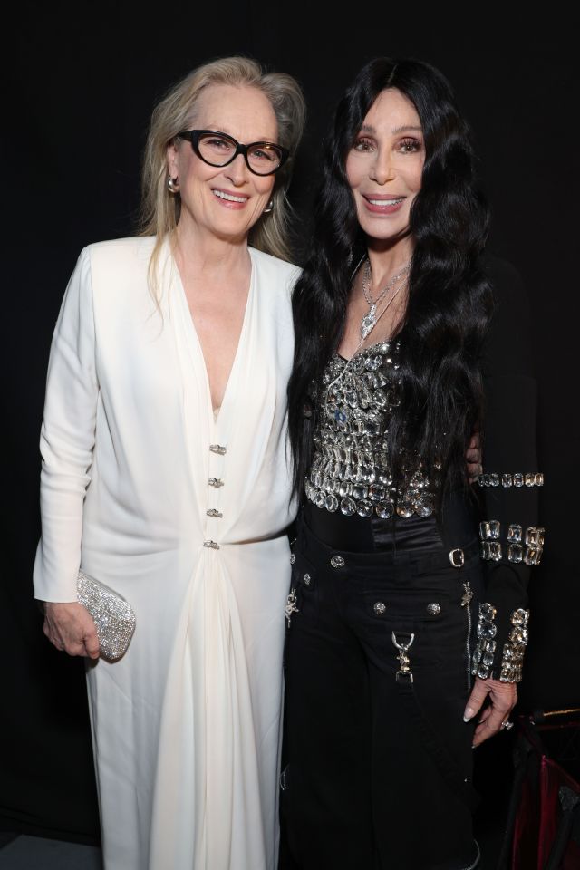 LOS ANGELES, CALIFORNIA - APRIL 01: (FOR EDITORIAL USE ONLY) (L-R) Meryl Streep and Cher attend the 2024 iHeartRadio Music Awards at Dolby Theatre in Los Angeles, California on April 01, 2024. Broadcasted live on FOX. (Photo by Kevin Mazur/Getty Images for iHeartRadio)