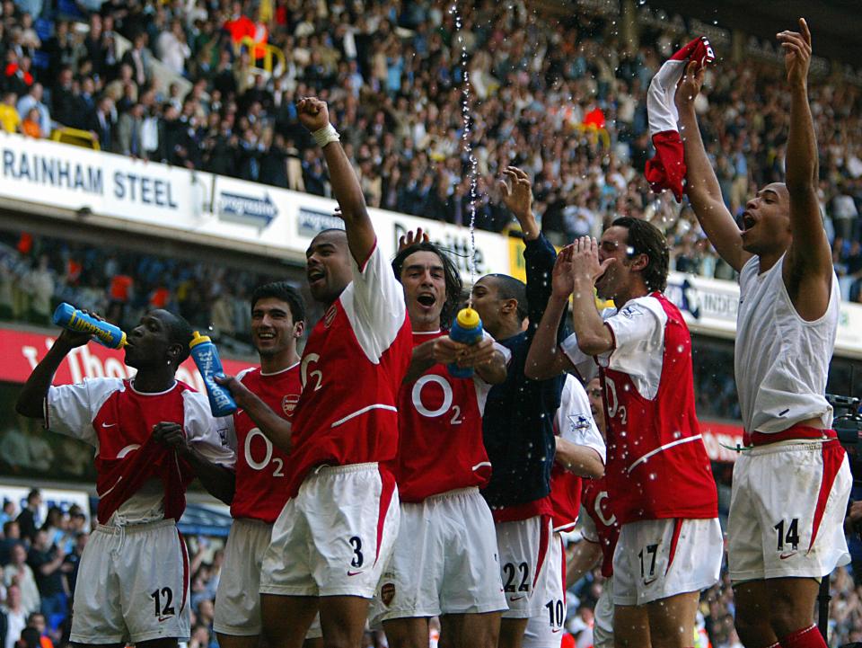 Arsenal players did celebrate at the end after Spurs has led the way