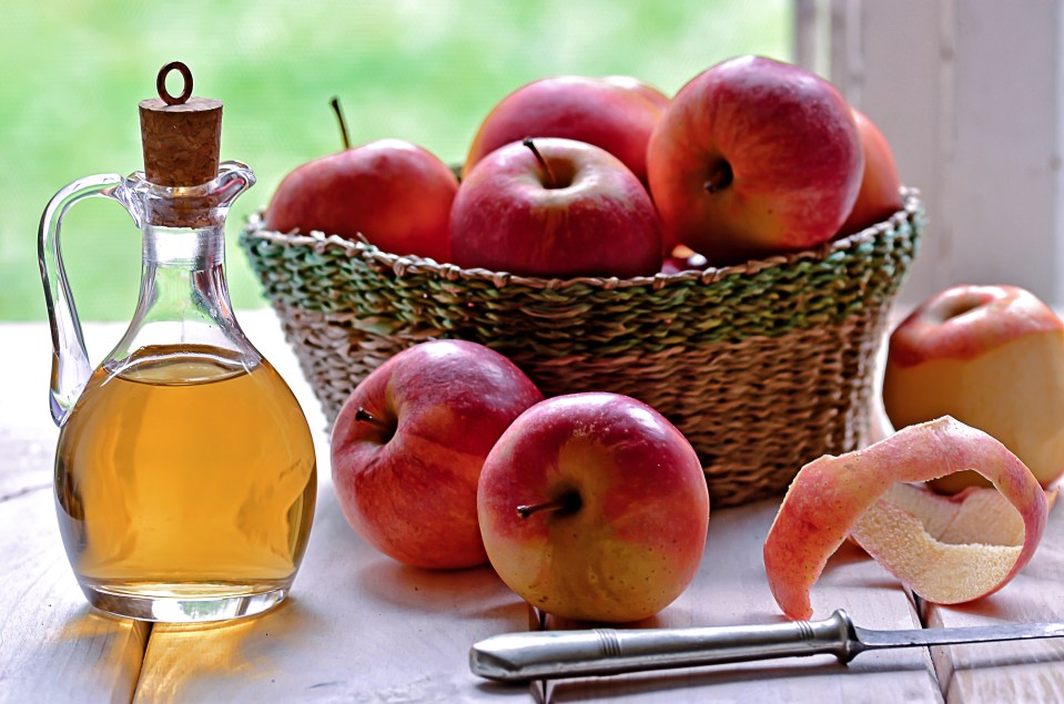 Bottle of organic apple vinegar