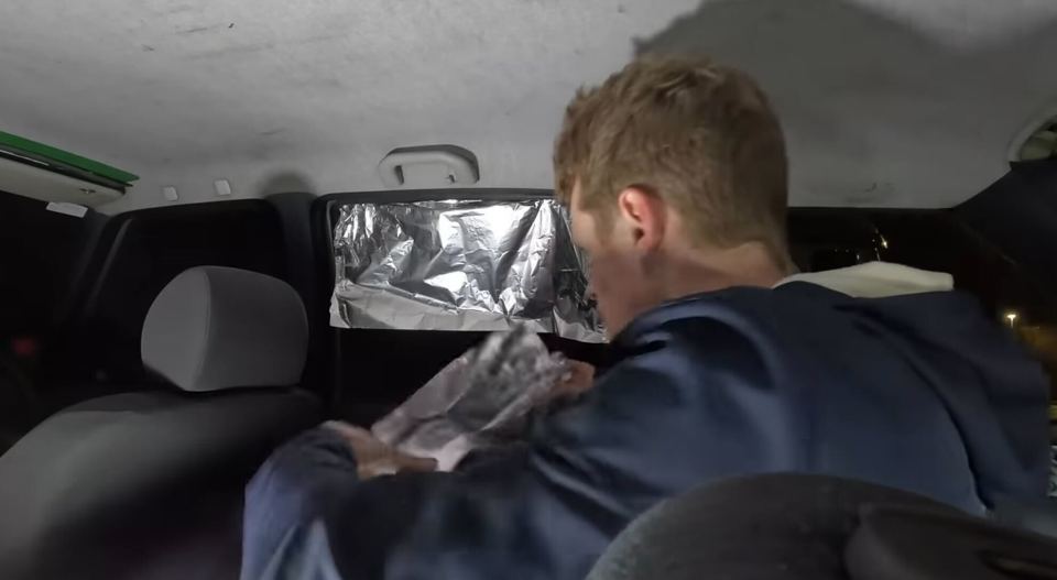 Matt even slept in the motor and put tin foil over the windows